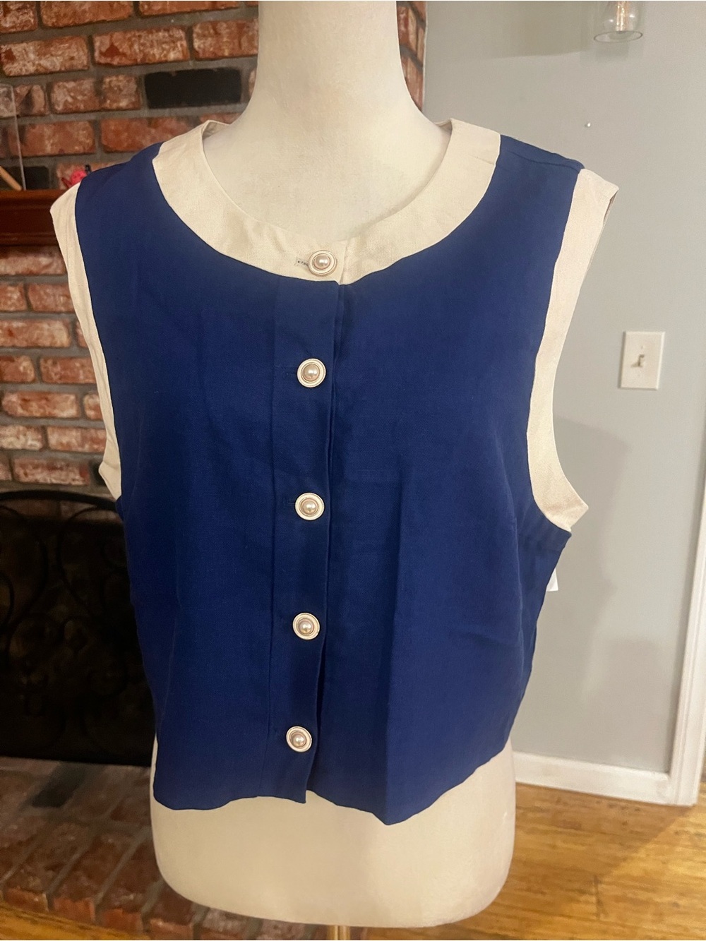 $99 Avec Le Filles Colorblock Crop Vest - Picture 3 of 7